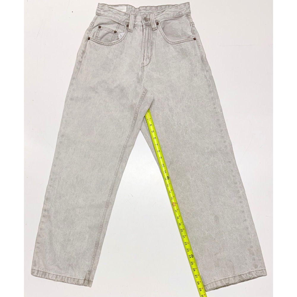 Zara Womens High Waisted Wide Leg Acid Wash Grey Denim Jeans Size 4 US 28 MEX
